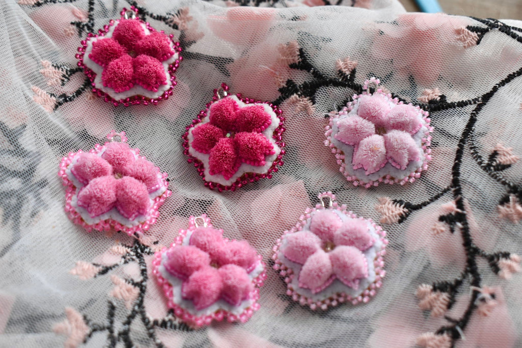 Chibi Tufted Cherry Blossom Earrings